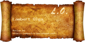 Lambert Olga névjegykártya